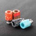 TURQUOISE STONE & STAINLESS STEEL STUBBY WIDE BORE 510 DRIP TIP - 4 COLOR